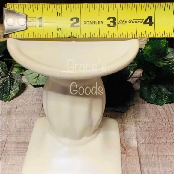 2 Farmhouse White Ceramic Risers/Pedestals - Picture 4 of 8